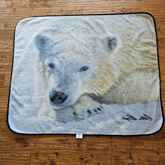 Northwest POLAR BEAR Sleepy Time Bear Plush Throw Blanket COLLIN BOGLE 49 x 59 - Picture 5 of 8